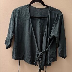 Dark Green Women's Wrap Top